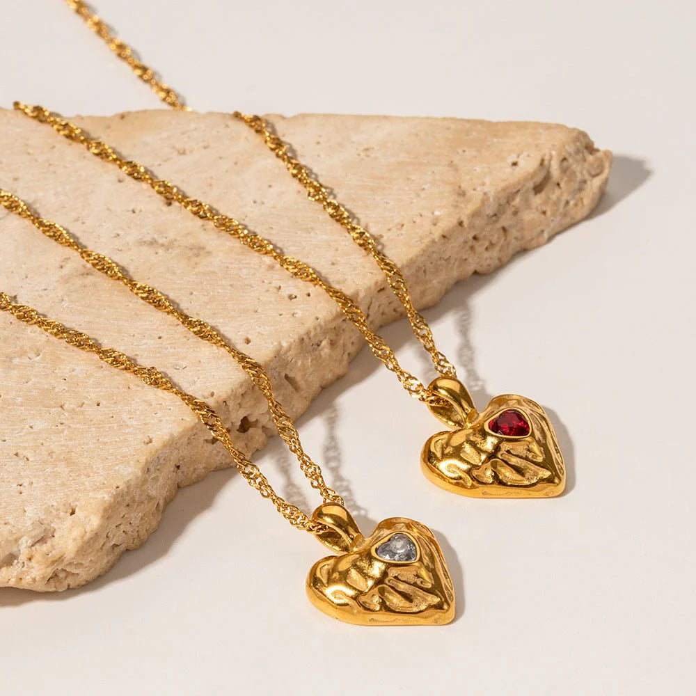 gold aura heart necklace