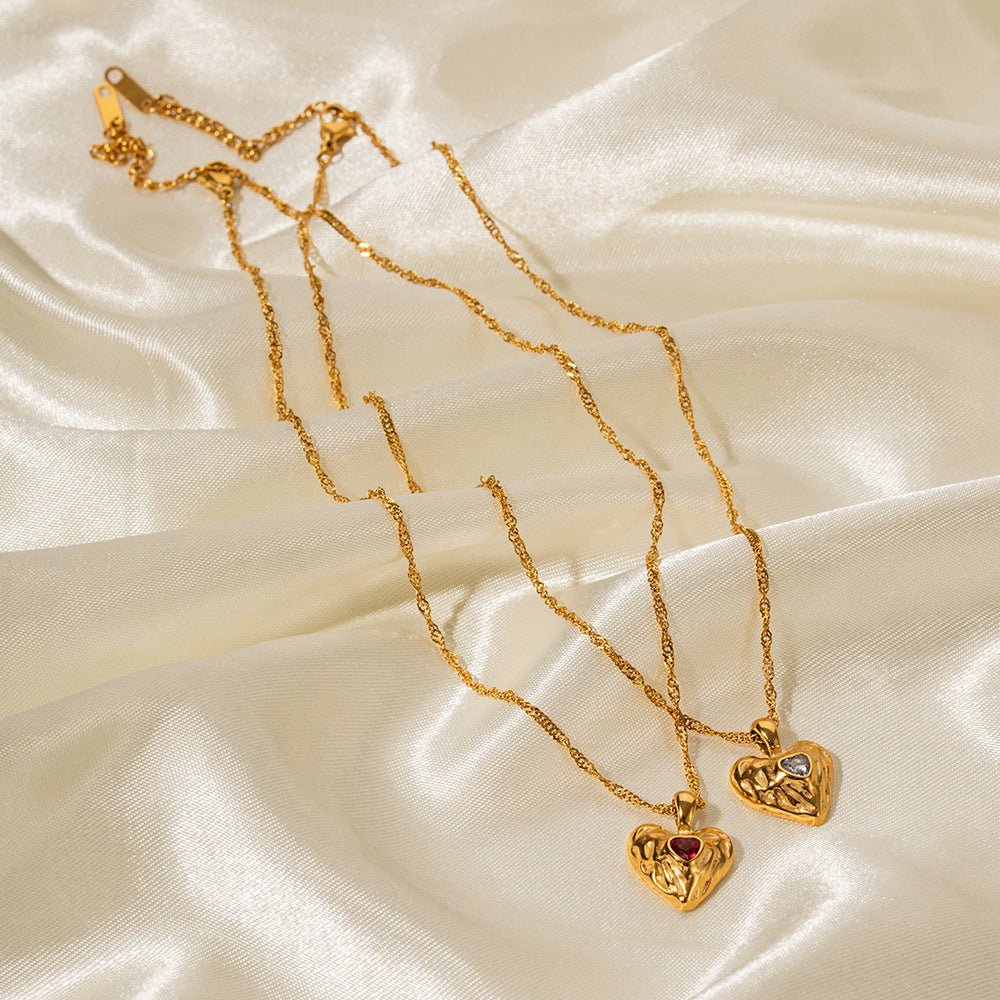 gold aura heart necklace