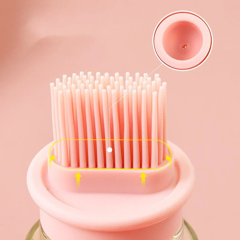 Portable Oil Bottle with Brush Silicone Barbecue Liquid BBQ Tool