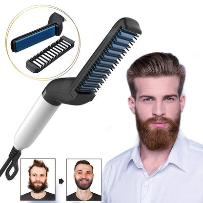 Electric Hair Straightener Brush,Men Quick Beard Straightener Styler Comb