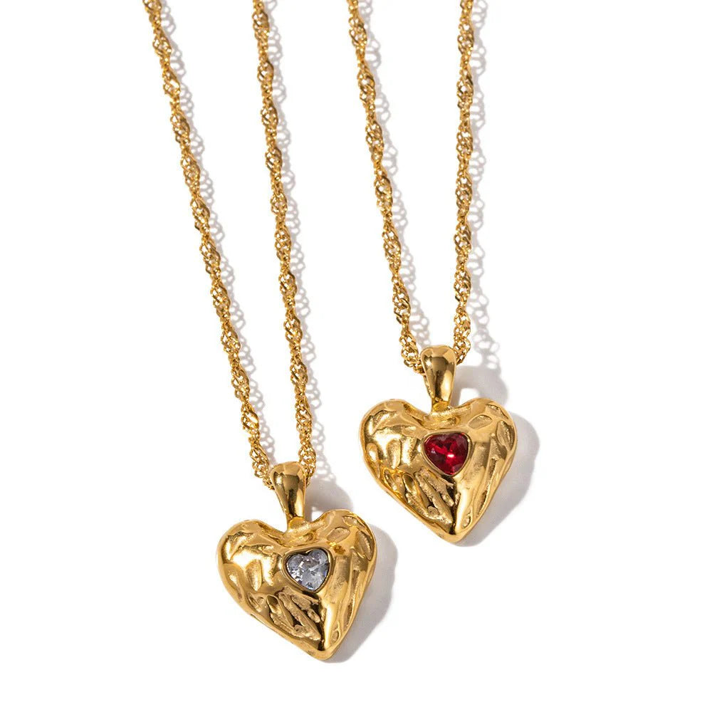 gold aura heart necklace