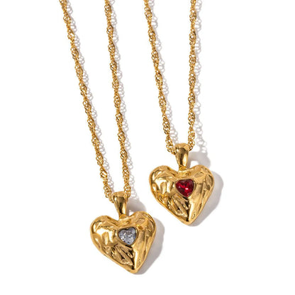 gold aura heart necklace