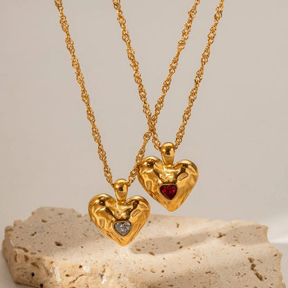 gold aura heart necklace