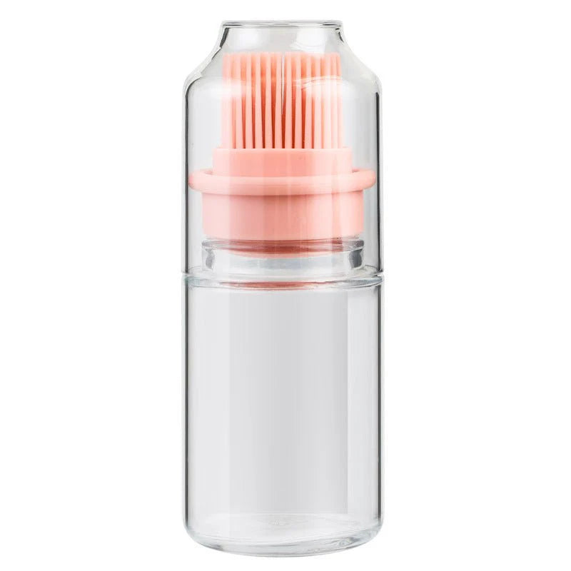 Portable Oil Bottle with Brush Silicone Barbecue Liquid BBQ Tool